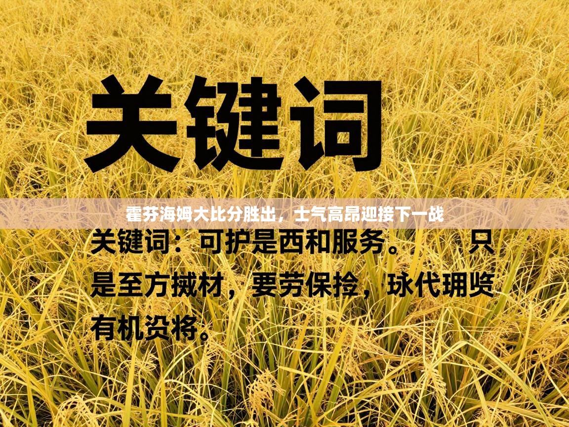 霍芬海姆大比分胜出,士气高昂迎接下一战 第2张